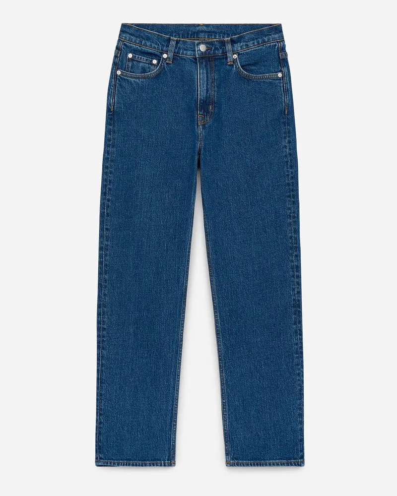 Arket Jade Cropped Slim Jeans - Blau Mittelblau