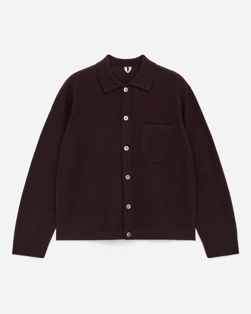 Arket Strickjacke Aus Wollwalk -Braun Braun