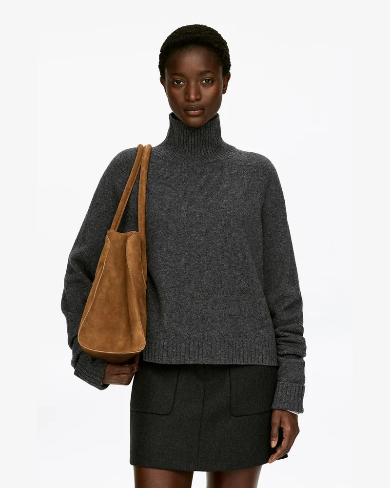 Arket Wollpullover Mit Rollkragen -Grau Grau