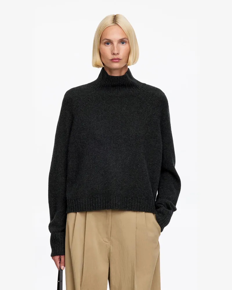 Arket Wollpullover Mit Rollkragen -Grau Grau