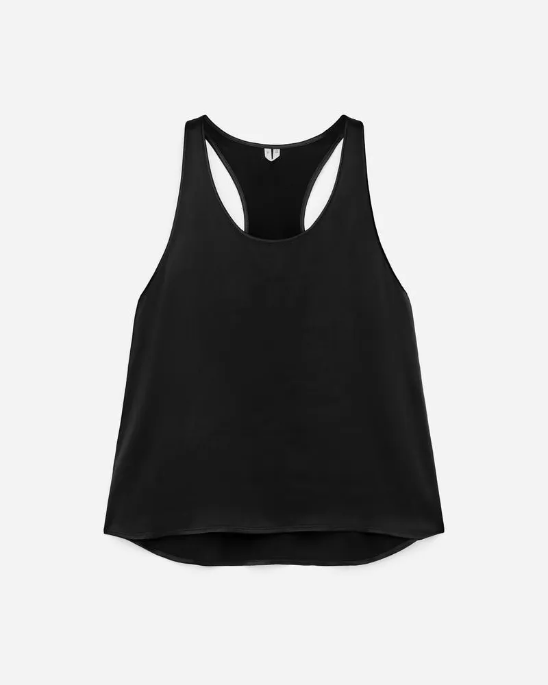 Arket Sportoberteil Aus Satin -Schwarz Schwarz