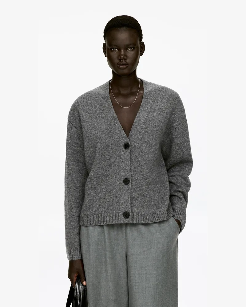 Arket Strickjacke Aus Kaschmir Und Wolle -Grau Grau