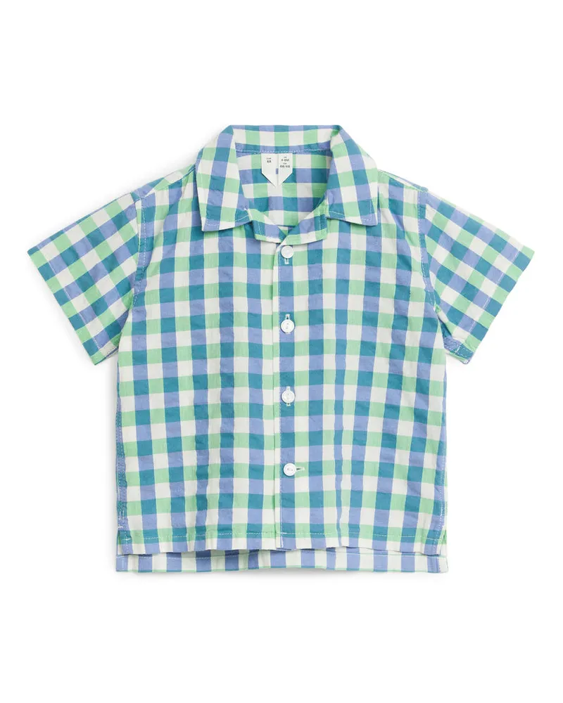 Arket Hemd Aus Seersucker -Blau Blau