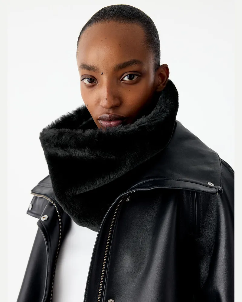 Arket Shearling-Snood -Schwarz Schwarz