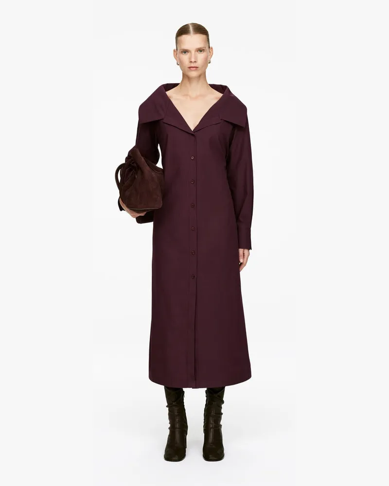 Arket Kleid Mit Weitem Kragen -Rot Rot