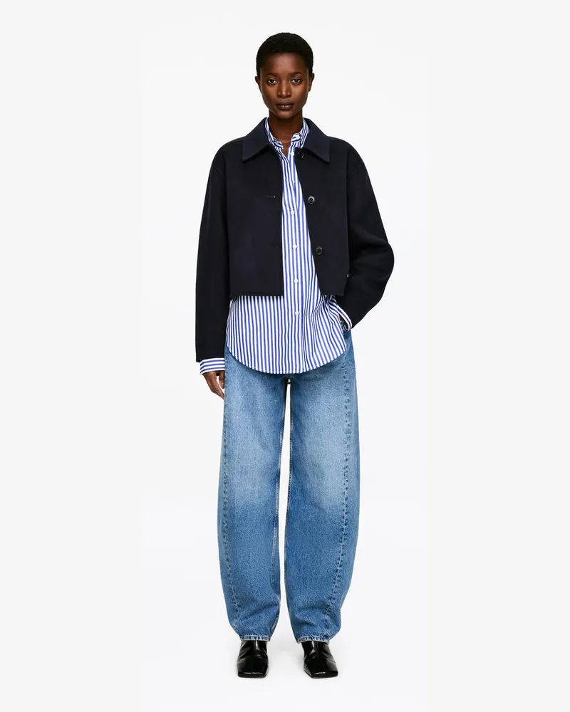 Arket Doubleface-Overshirt Aus Wollmischung -Blau Blau