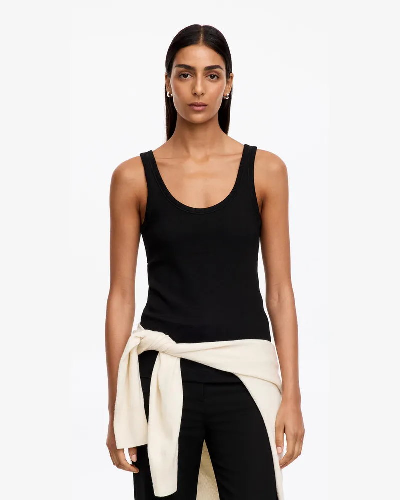 Arket Geripptes Tanktop -Schwarz Schwarz