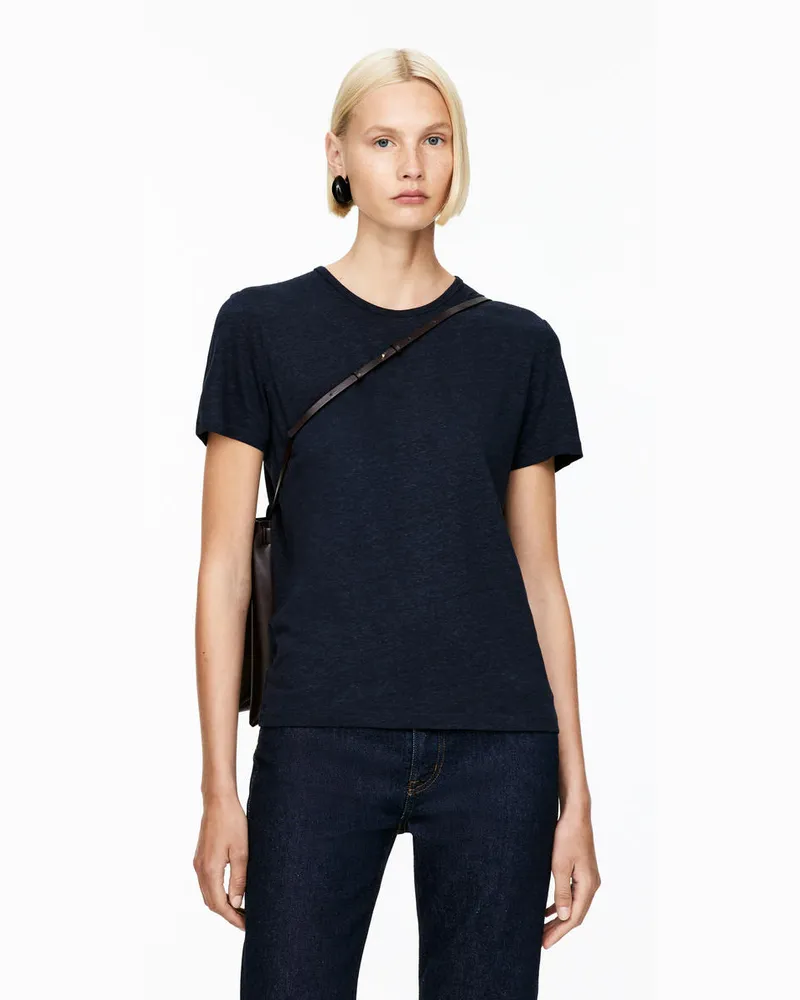 Arket T-Shirt Aus Leinenmischung -Blau Blau