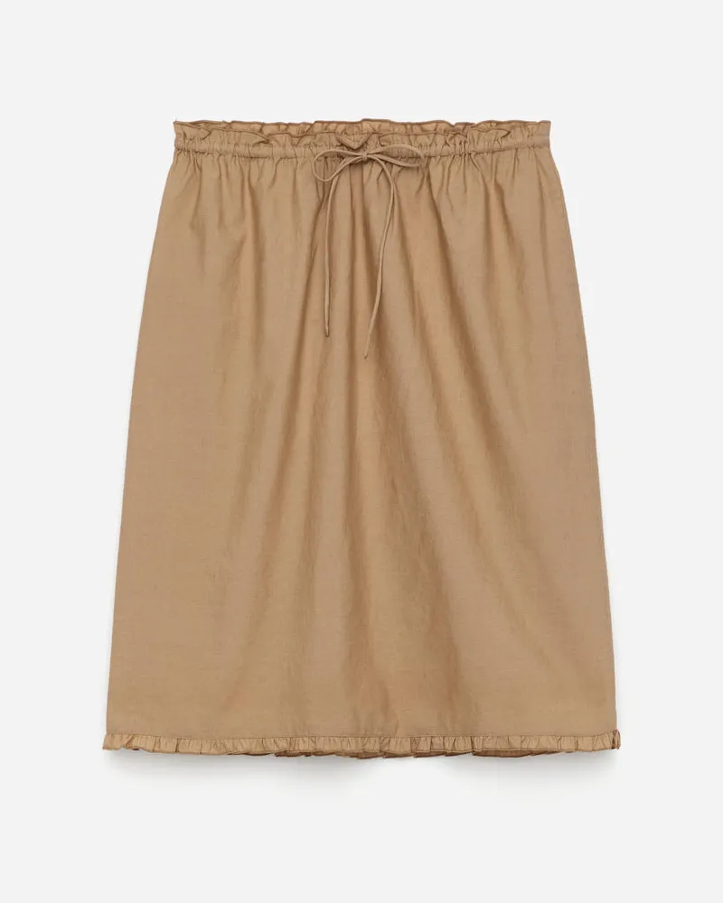 Arket Gerüschter Rock Aus Leinen Und Baumwolle - Beige Beige