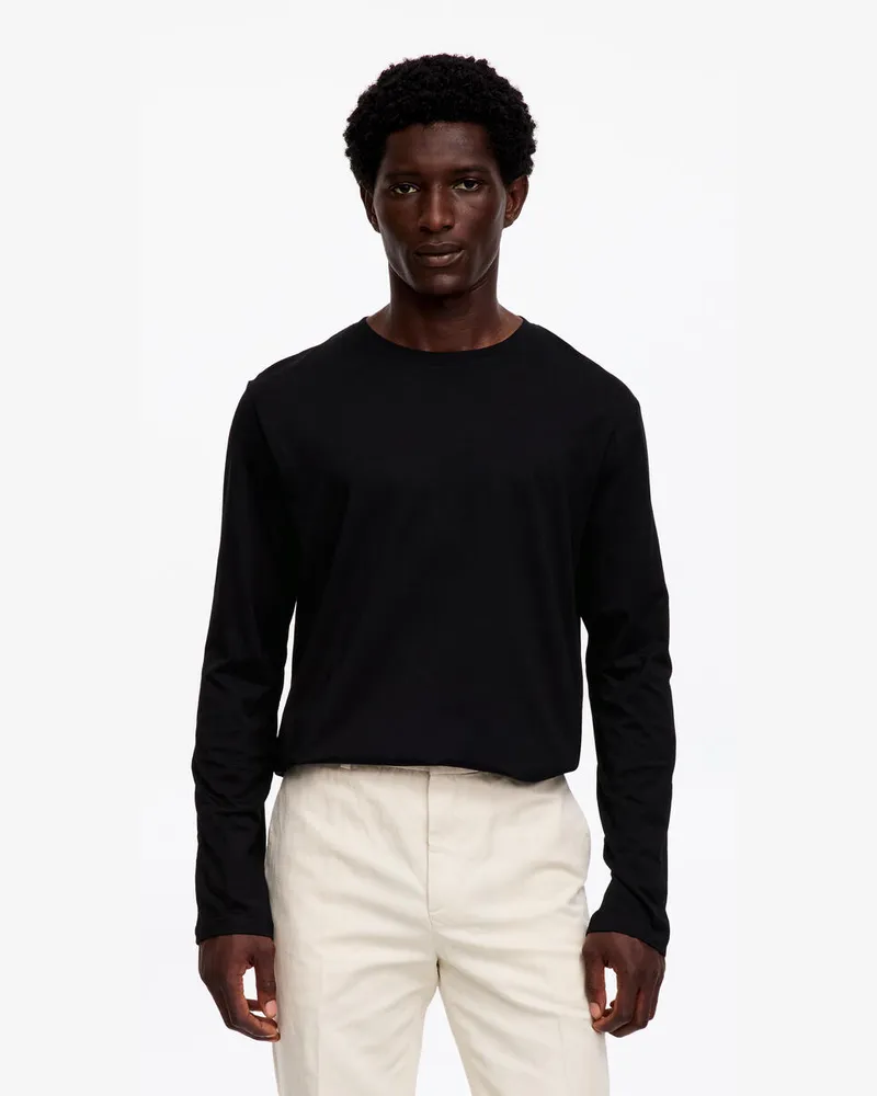 Arket Langarmshirt Mit Normaler Passform -Schwarz Schwarz