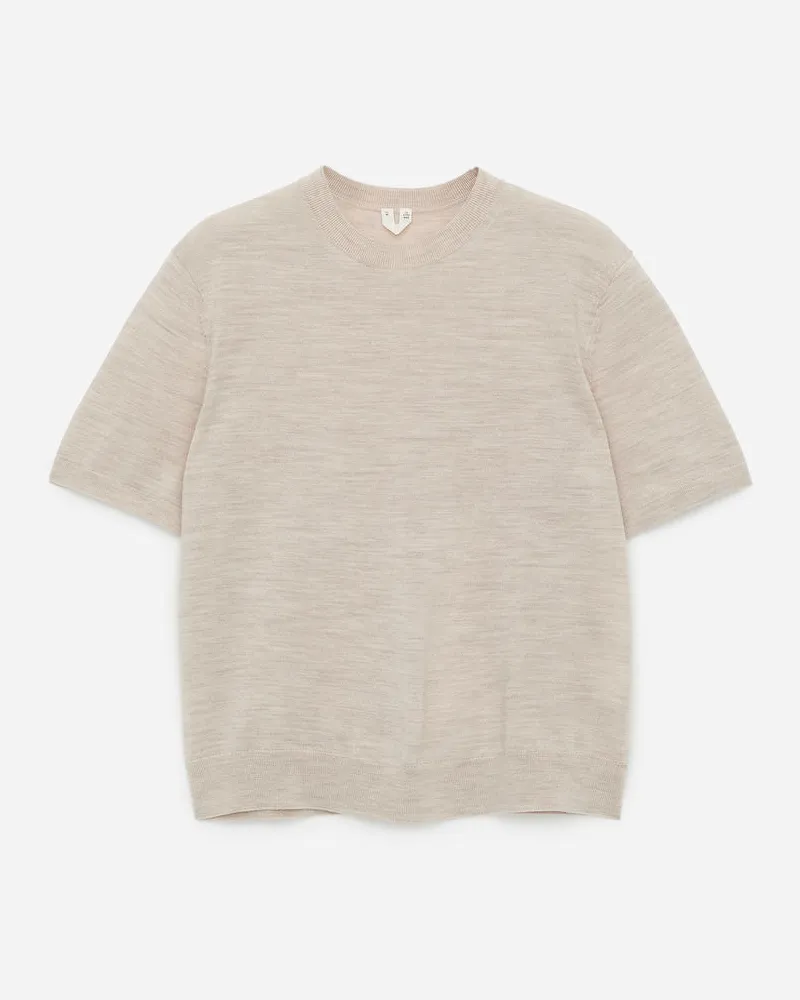 Arket Gestricktes T-Shirt Aus Merinowolle - Beige Hellbeige