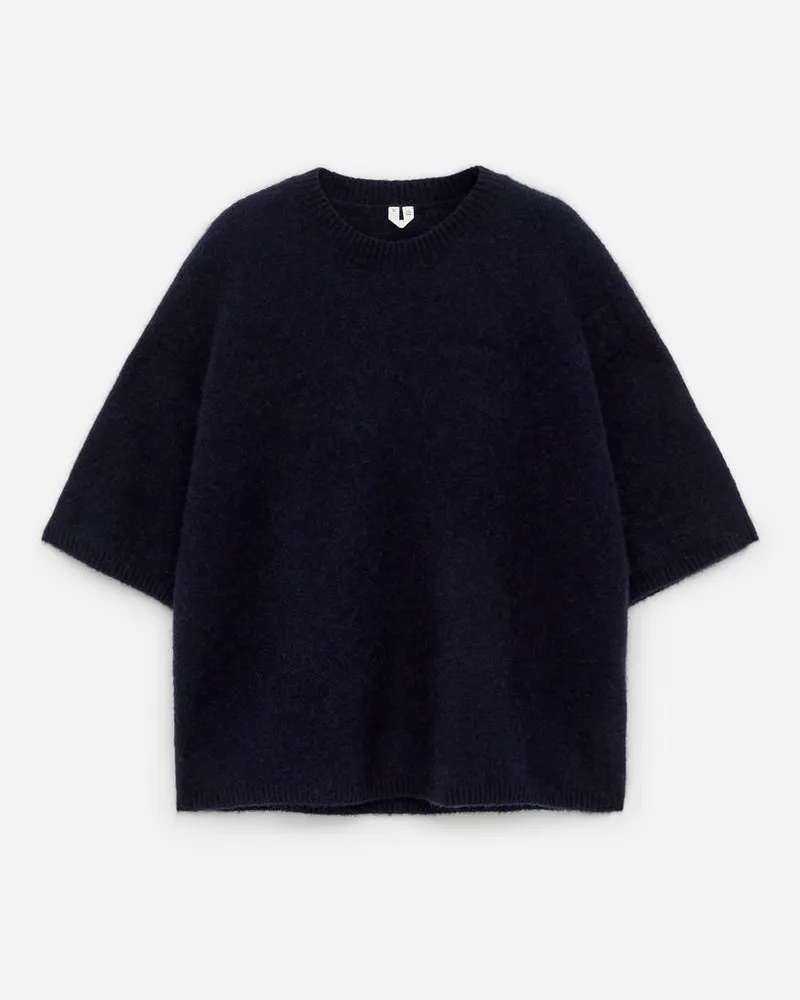 Arket Pullover Aus Alpakawolle Und Wolle - Blau Dunkelblau