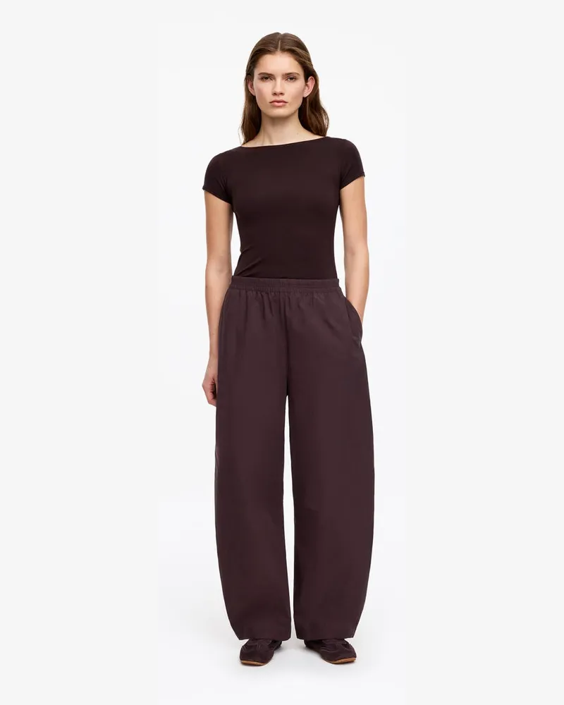 Arket Baumwollhose Mit Barrel Leg -Braun Braun
