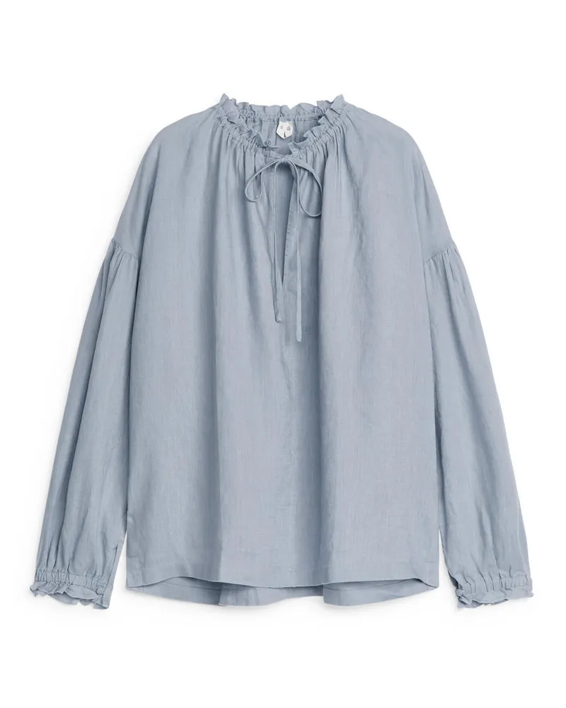 Arket Leinenbluse - Blau Blau