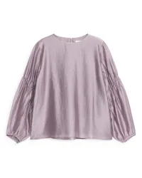 Arket Bluse mit Puffärmeln Lila