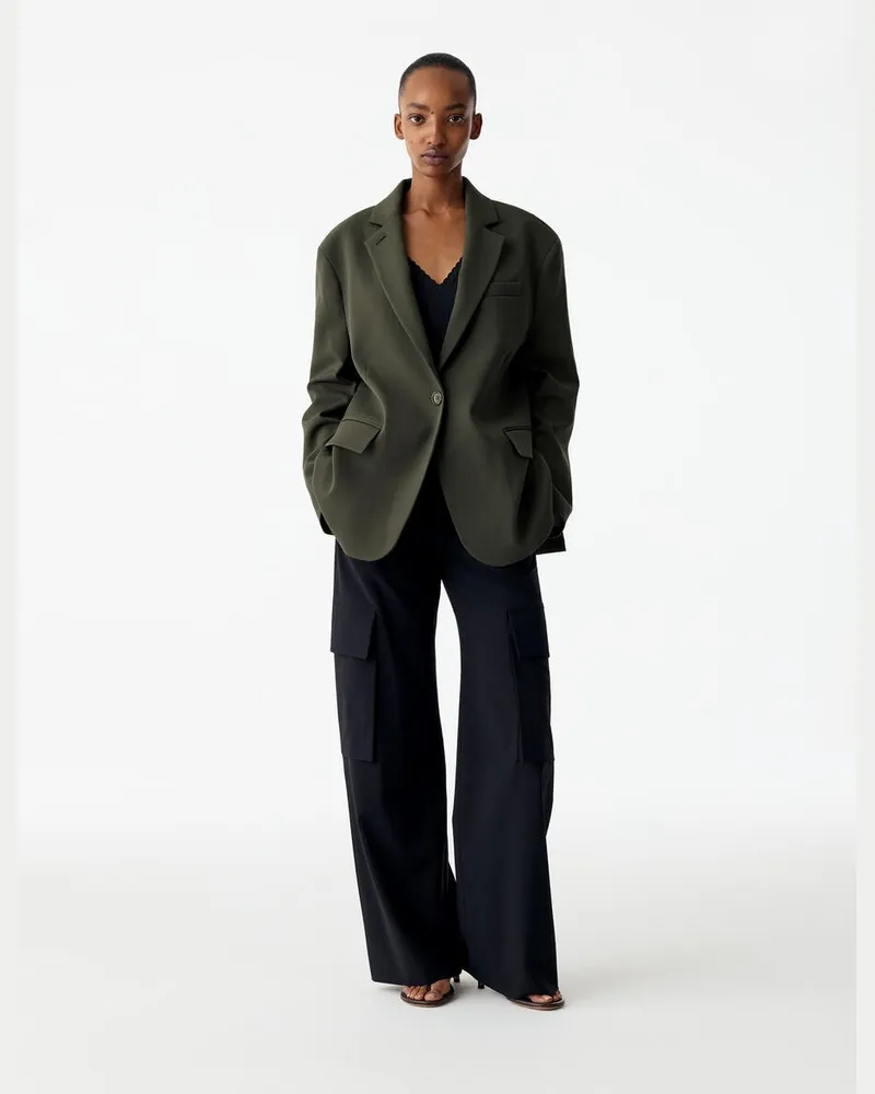 Arket Einreihiger Blazer -Grün Grün