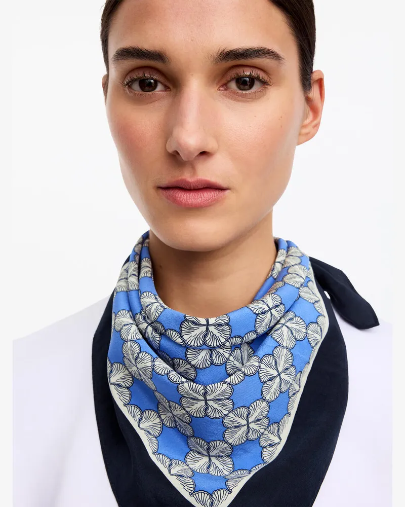 Arket Bedrucktes Seidentuch -Blau Blau
