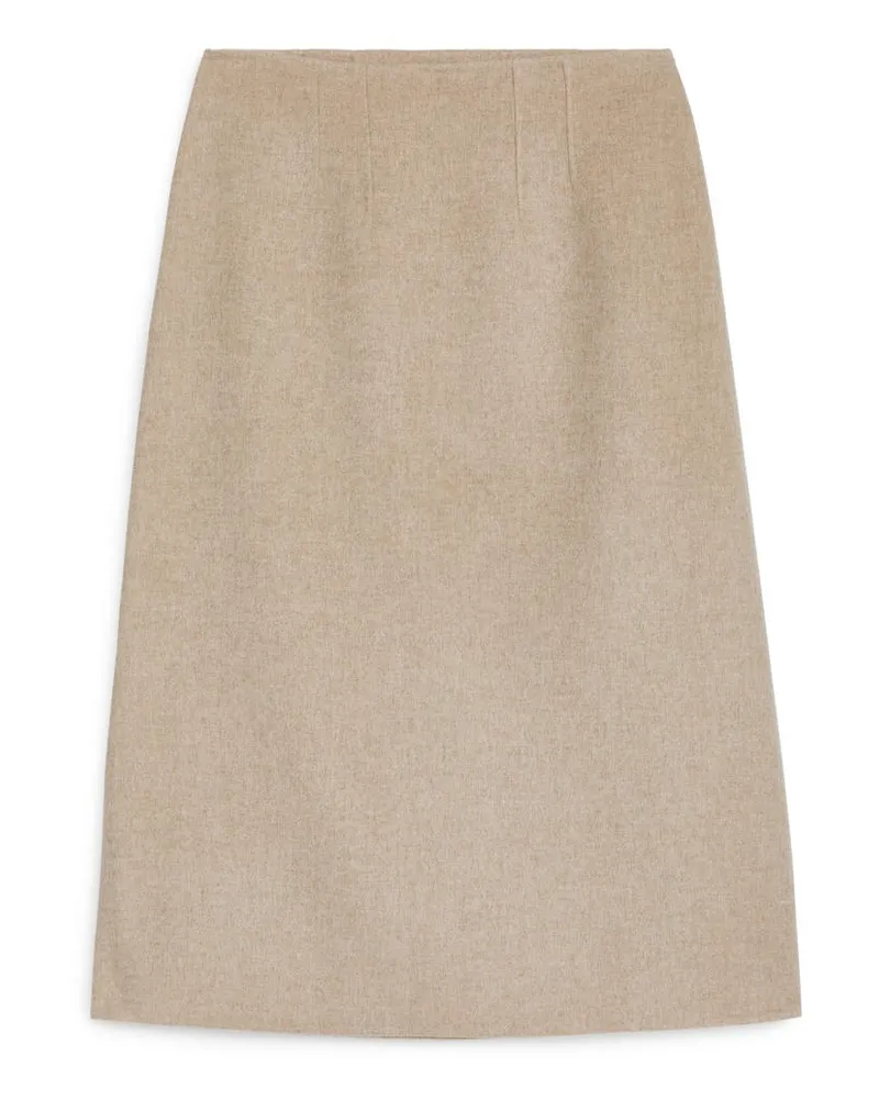 Arket Doubleface-Rock Aus Wolle Und Lyocell - Beige Beige