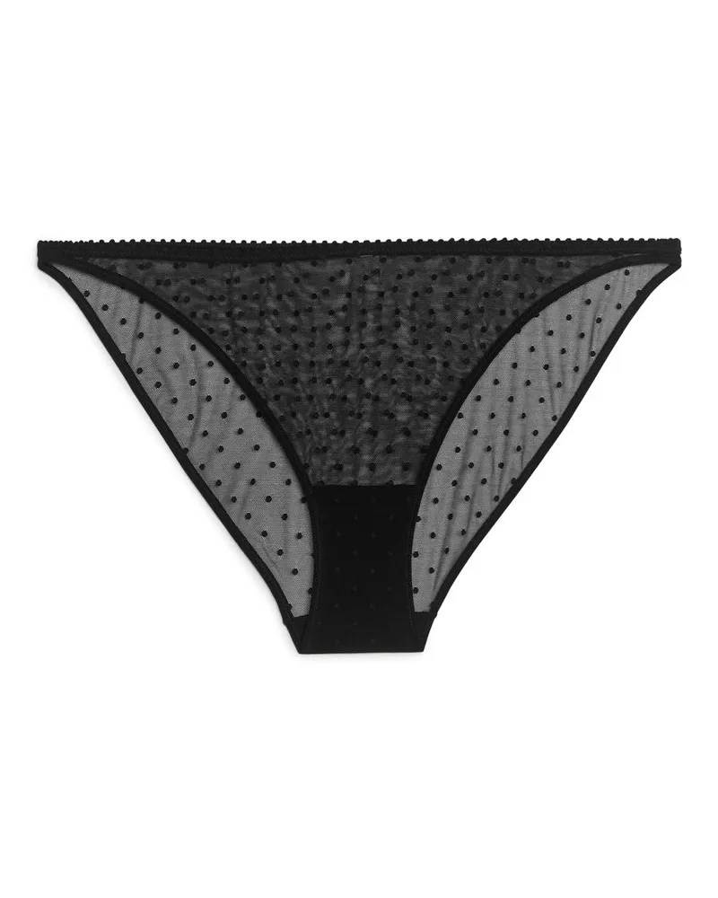Arket Tanga Aus Gepunktetem Mesh - Schwarz Schwarz