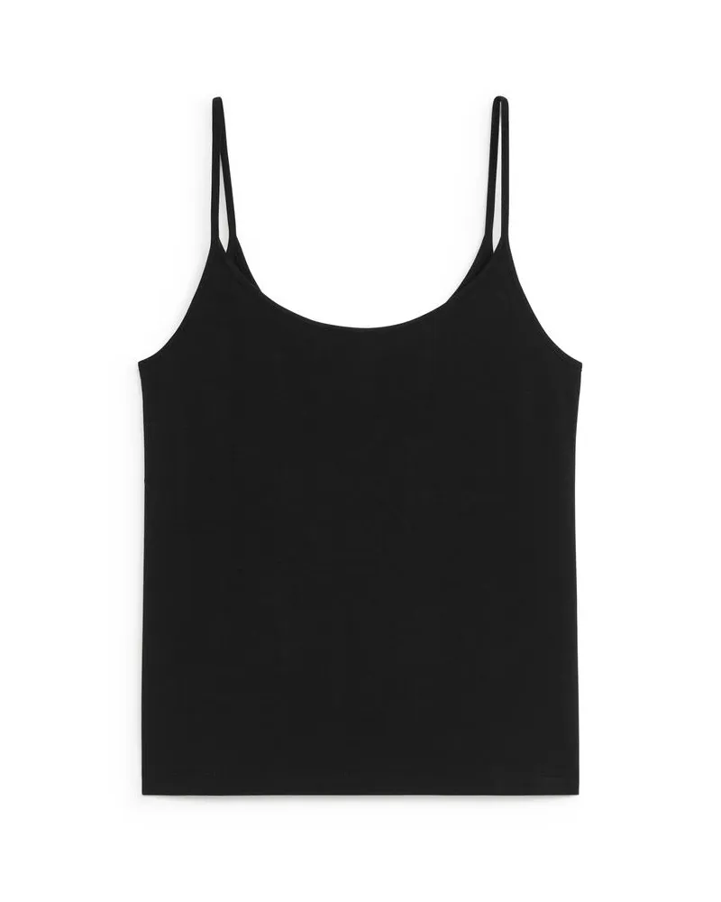 Arket Spaghettiträgertop -Schwarz Schwarz