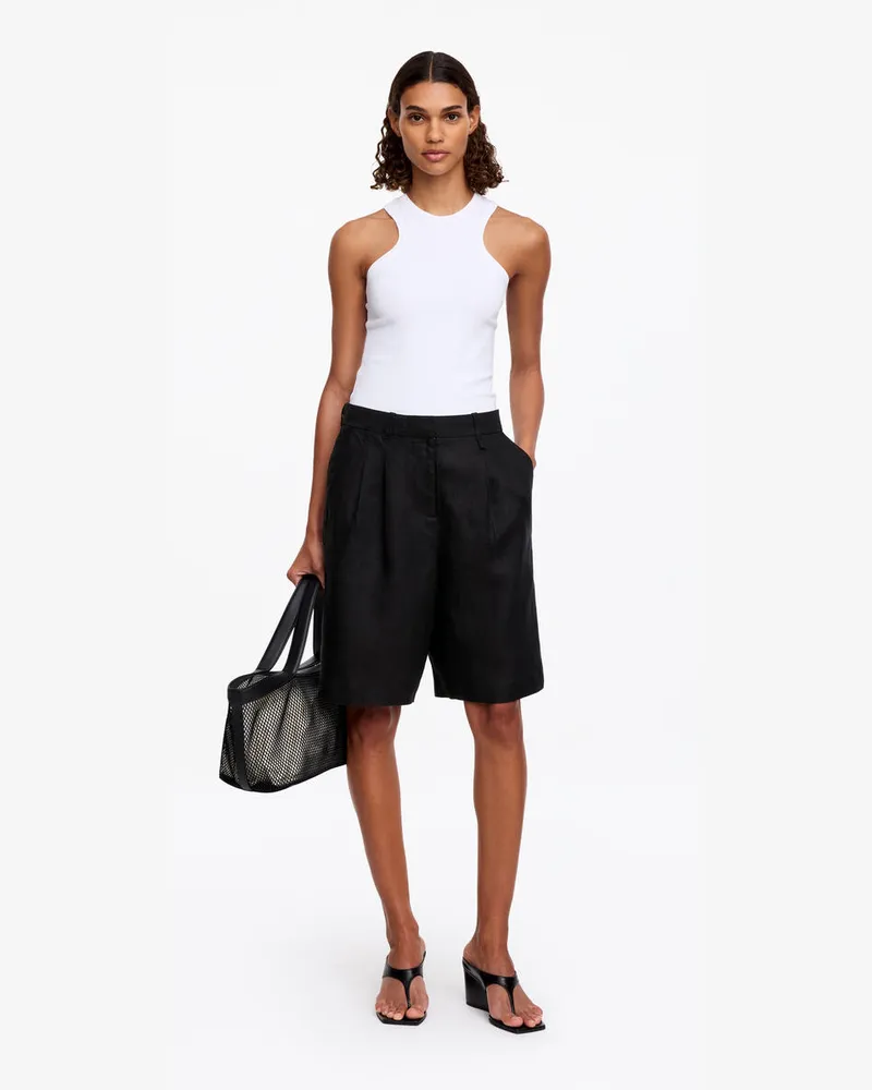 Arket Leinen-Shorts -Schwarz Schwarz