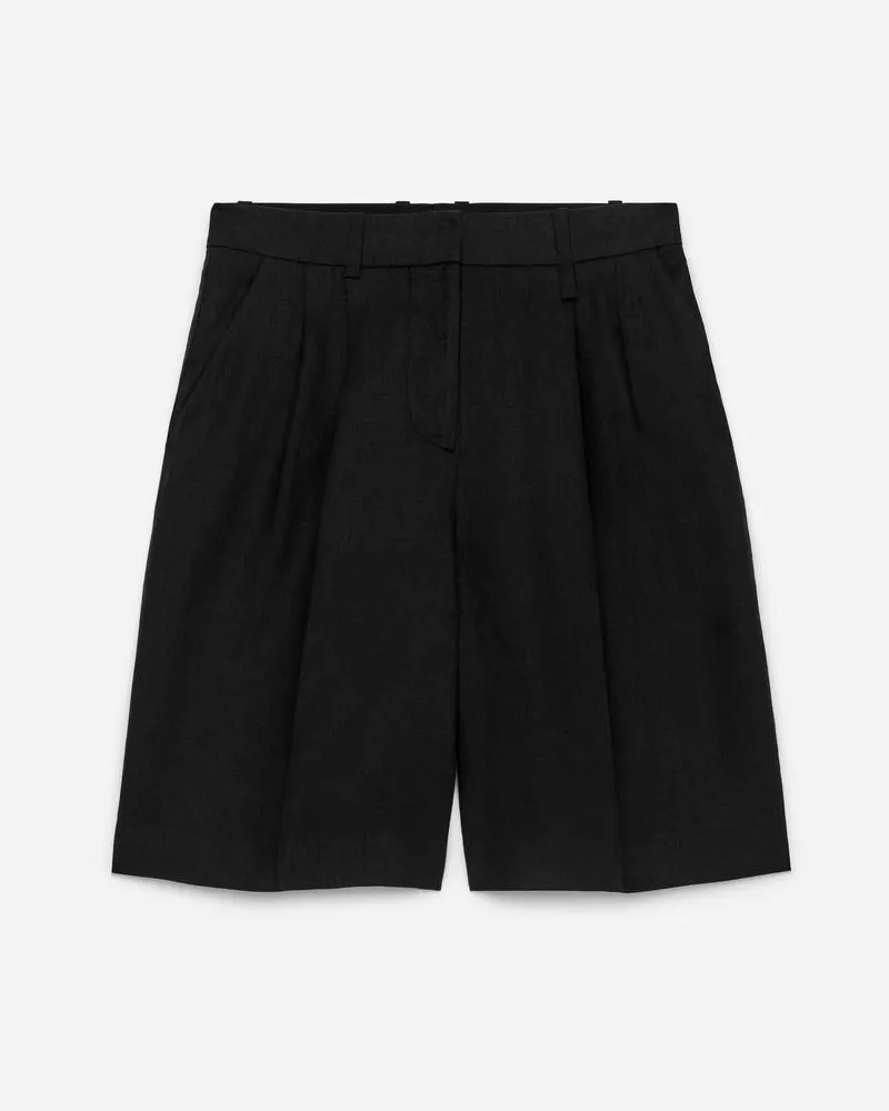 Arket Leinen-Shorts -Schwarz Schwarz