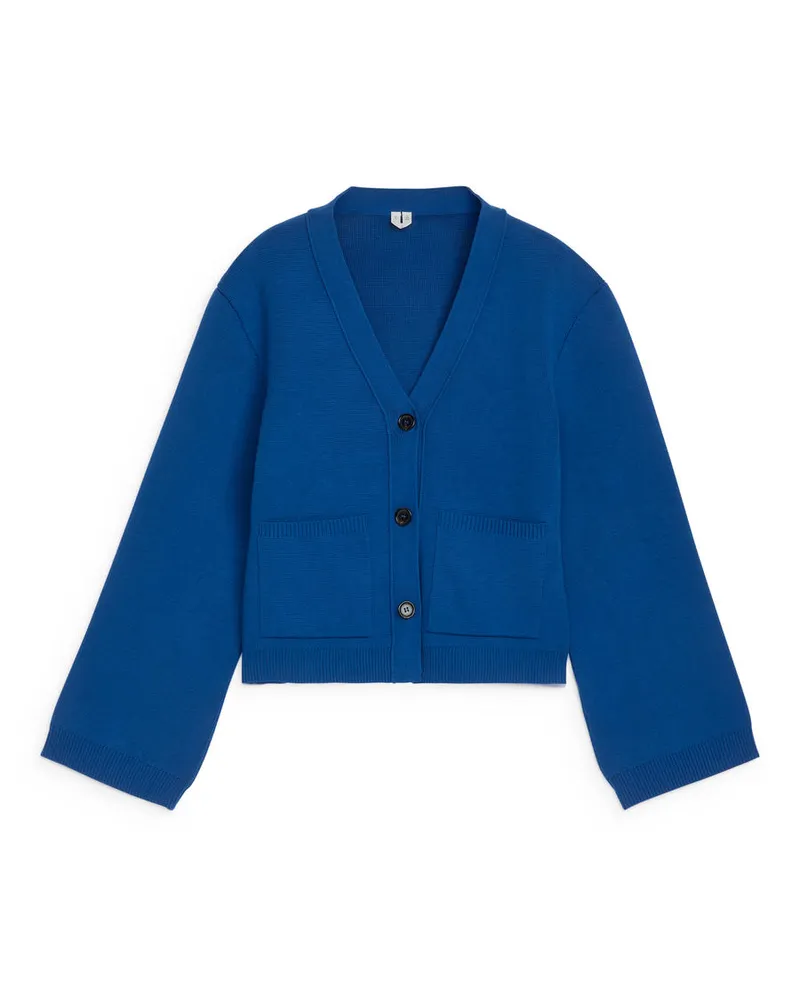 Arket Strickjacke Aus Baumwolle - Blau