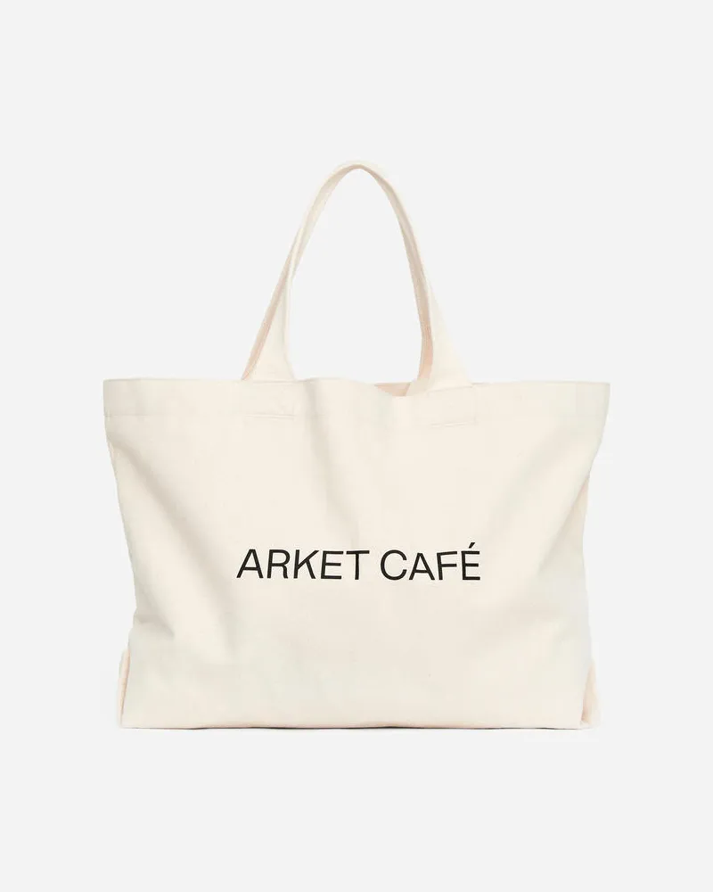 Arket Café Canvas-Tragetasche - Weiß|Mehrfarbig Cremeweiß