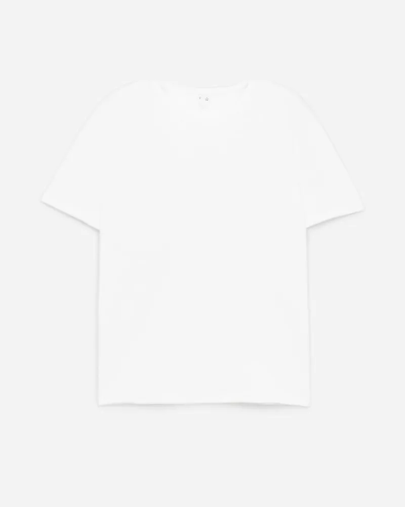 Arket Fein Geripptes T-Shirt -Weiß Weiß