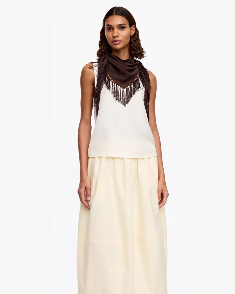 Arket Seidenschal Mit Fransen -Braun Braun