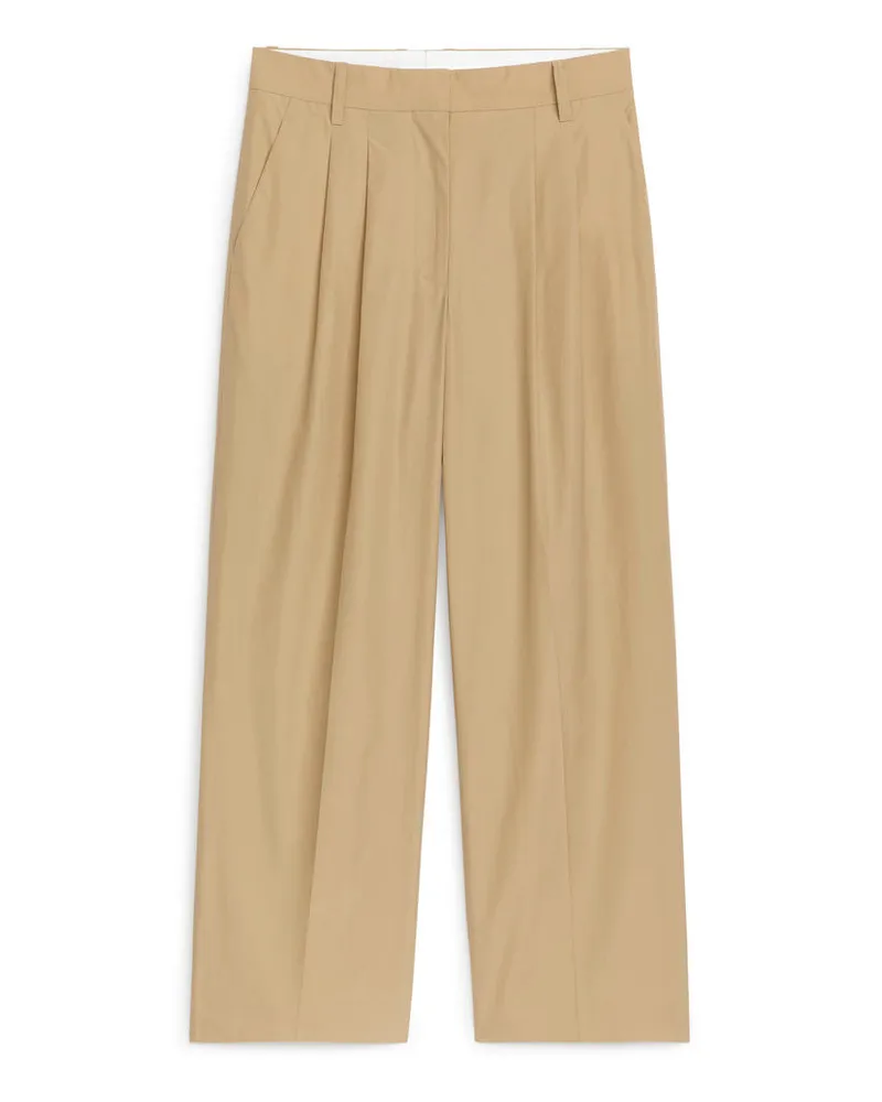 Arket Weite Bundfaltenhose - Beige Beige