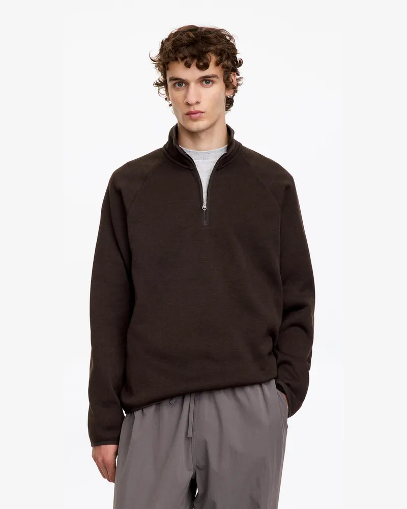 Arket ARKET ACTIVE Pullover Mit Kurzem Reißverschluss -Braun Braun