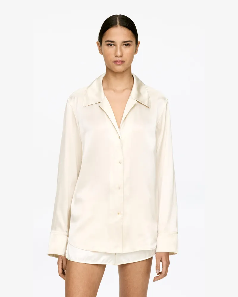 Arket Legere Seidenbluse -Weiß Weiß