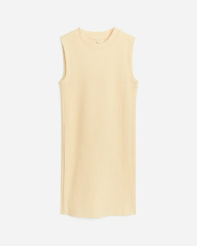 Arket Ärmelloses Geripptes Oberteil -Beige Beige