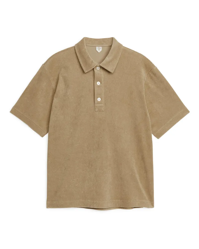 Arket Poloshirt Aus Baumwollfrottee - Beige Beige