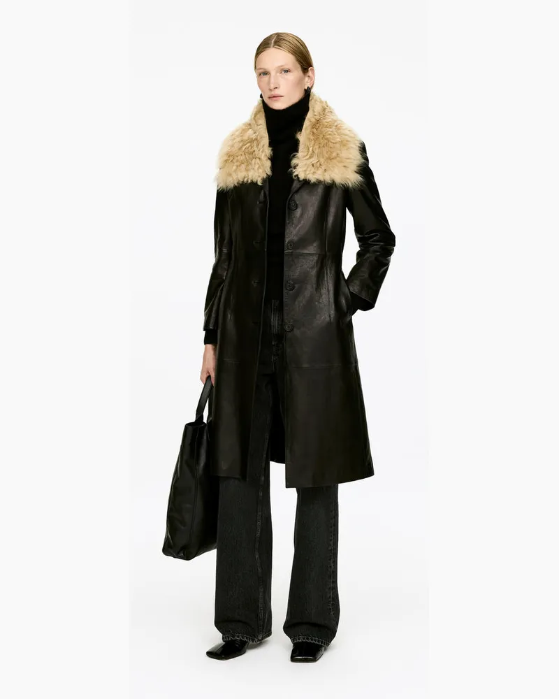 Arket Shearling-Kragen -Beige Beige