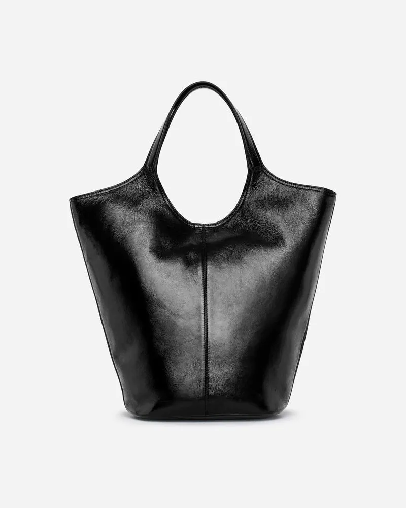 Arket Tragetasche Aus Lackleder -Schwarz Schwarz