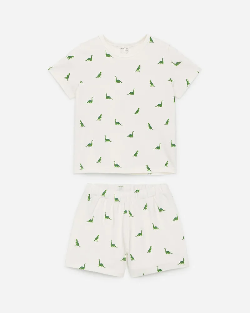 Arket Zweiteiliger Kurzer Pyjama Aus Jersey -Weiß Weiß