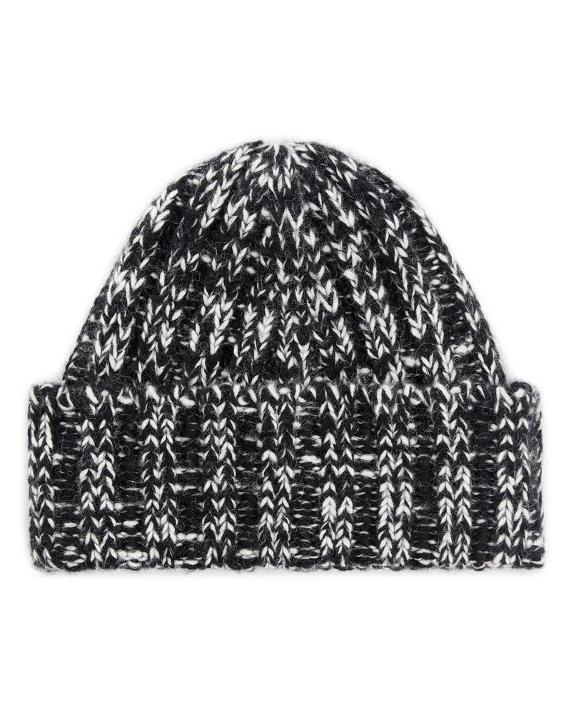 Arket Beanie Aus Wolle Und Alpakawolle - Schwarz|Weiß Schwarz