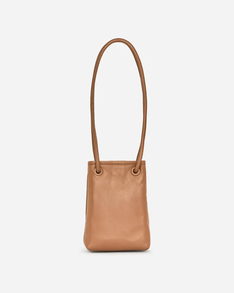 Arket Umhängetasche Aus Leder -Beige Beige