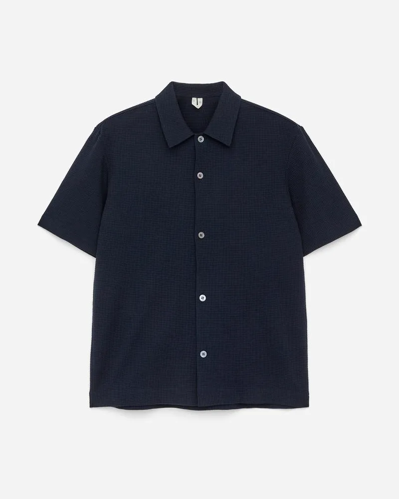 Arket Jerseyhemd Mit Waffelmuster -Blau Blau
