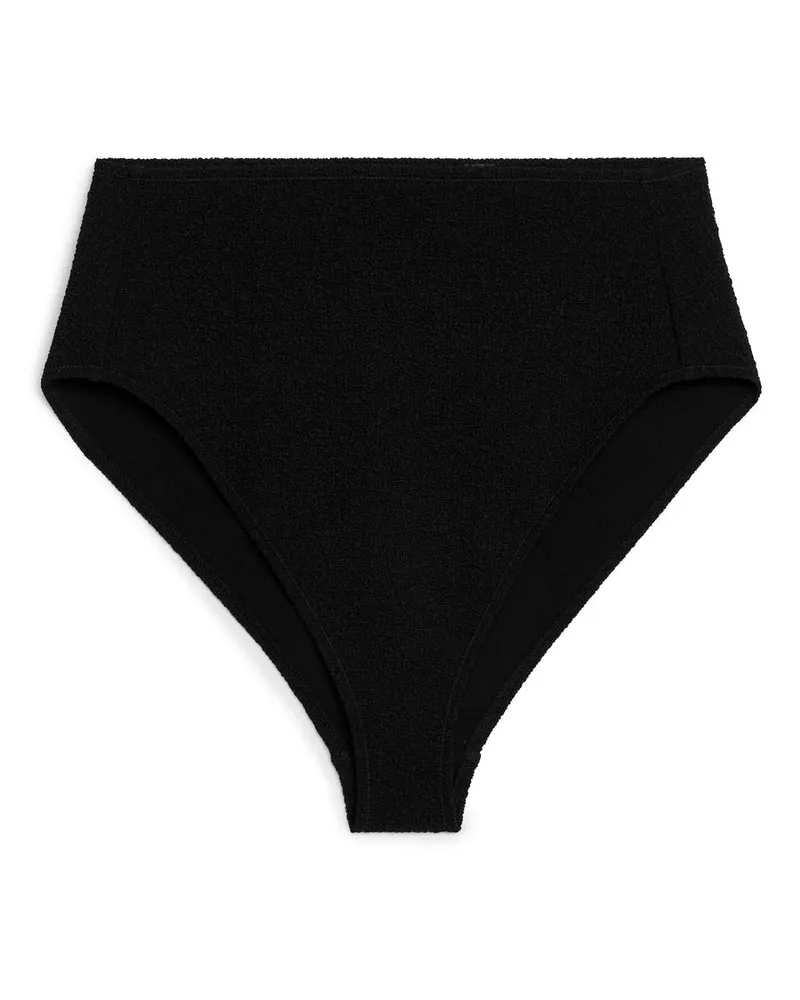 Arket Crinkle-Bikinihose - Schwarz Schwarz