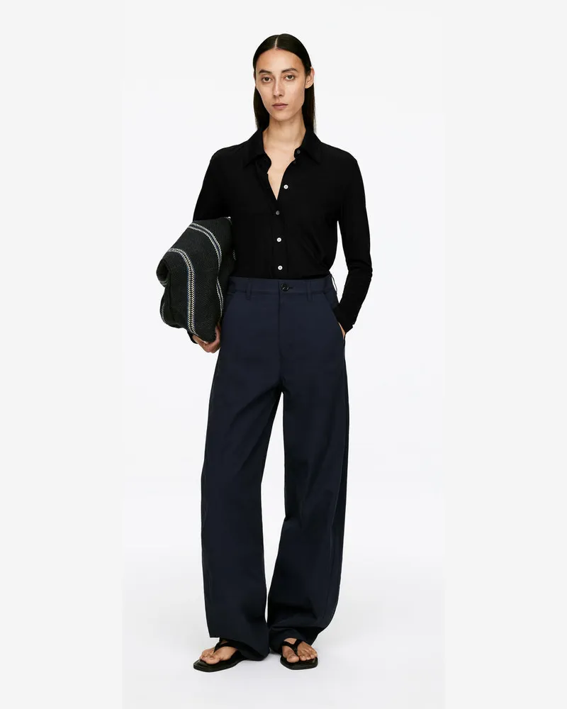 Arket Hose Mit Barrel Leg -Blau Blau