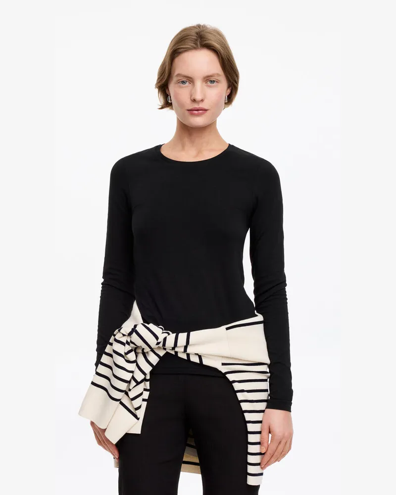 Arket Schmales Langarmshirt -Schwarz Schwarz