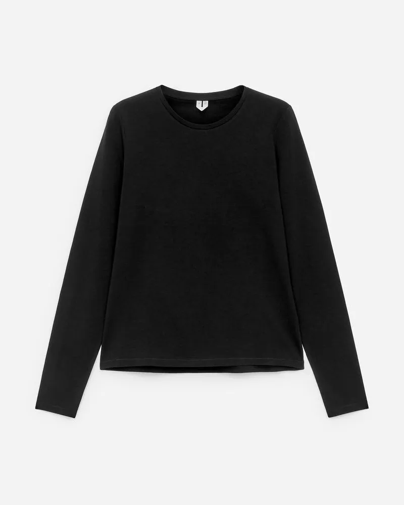 Arket Schmales Langarmshirt -Schwarz Schwarz