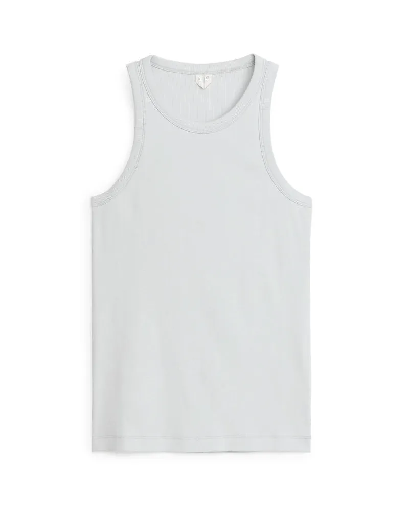 Arket Rippenträgerhemd Mit Racerback - Blau|Grau Helles