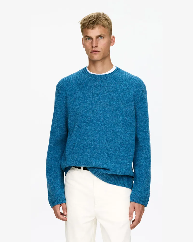 Arket Wollpullover Mit Rundhalsausschnitt -Blau Blau