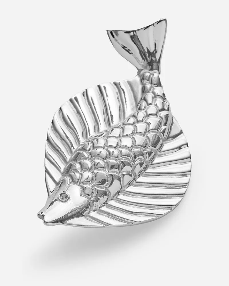 Arket Versilberte Fischförmige Brosche -Silberfarben Silberfarben