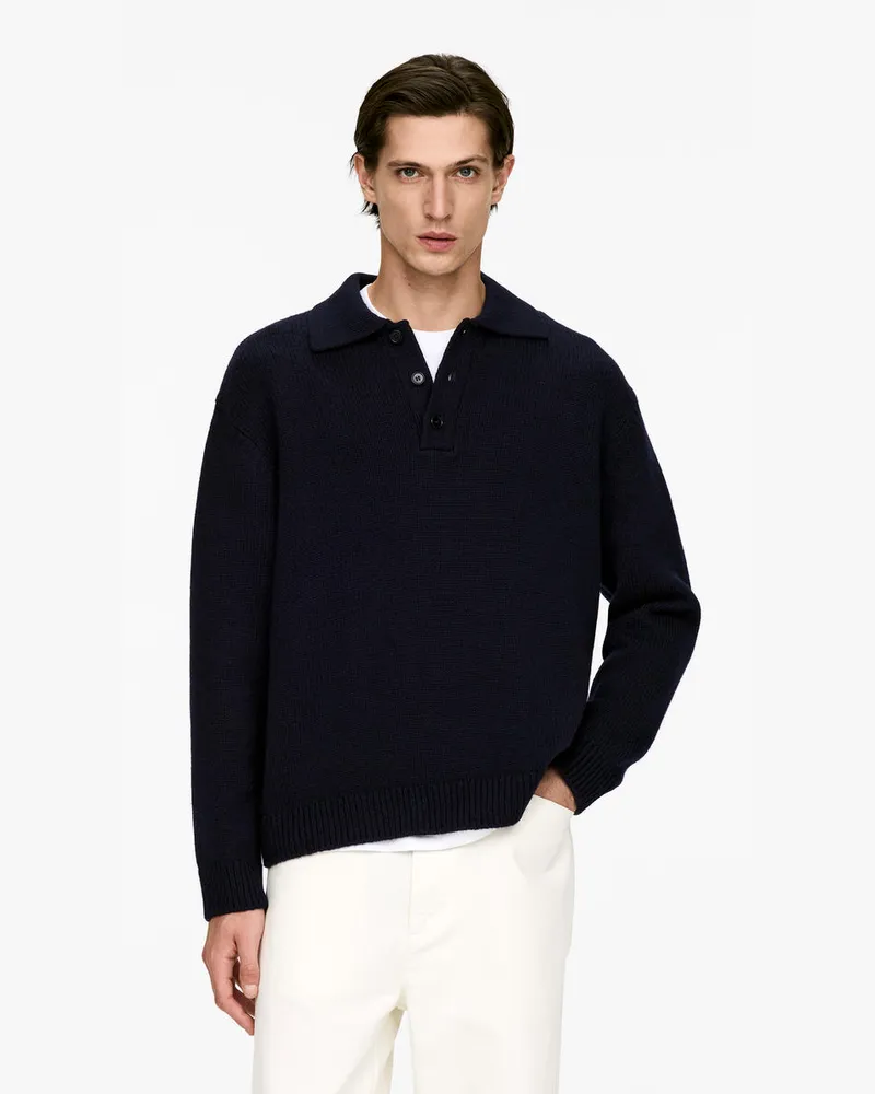 Arket Polopullover Aus Wolle -Blau Blau