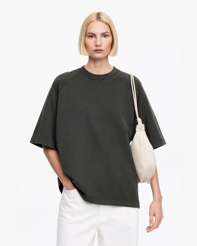 Arket Kurzärmliges Sweatshirt -Schwarz Schwarz